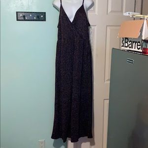 Women's Sleeveless V-Neck Sparkle Wrap Jumpsuit